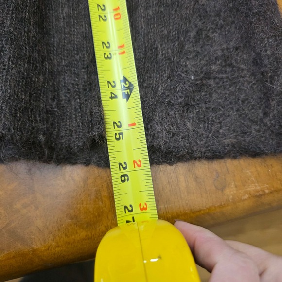 Eileen Fisher‎ Mohair Wool Blend Cardigan Sweater Knit Open Front Dark Brown M - Picture 8 of 8